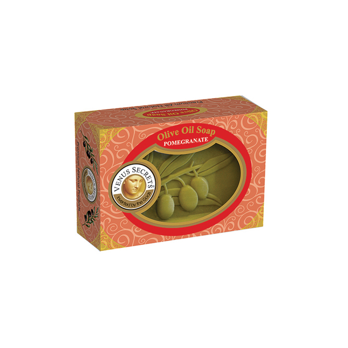 Soap-Olive-Oil-and-pomegranate-coloured-box-125g